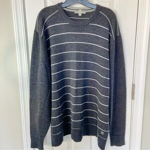 Smartwool 100% Merino Wool Sweater Charcoal Gray Striped Men's Size XXL